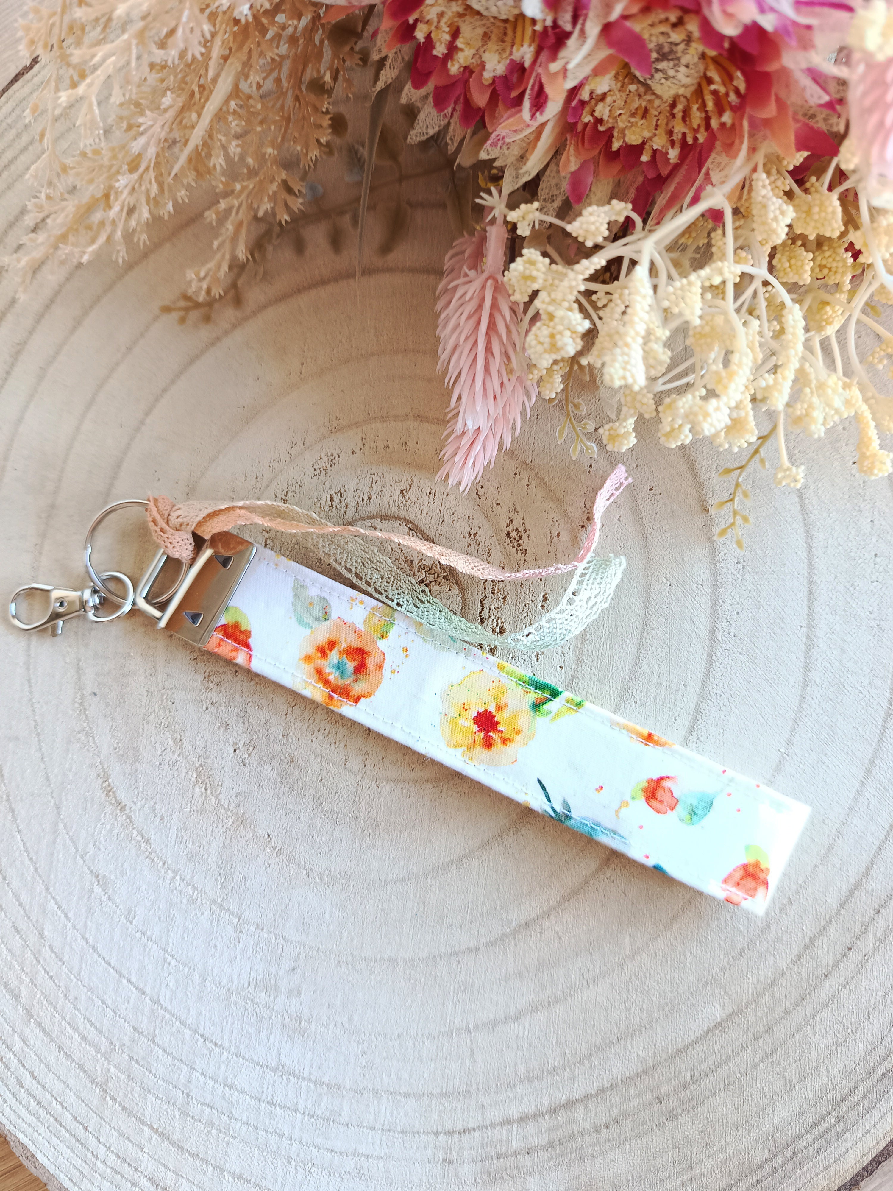 Porte Clefs - Fleurs oranges